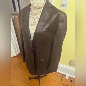 Hector Studio Mens M/L Soft Brown Faux-Suede Sports Coat Designer Jacket EUC
